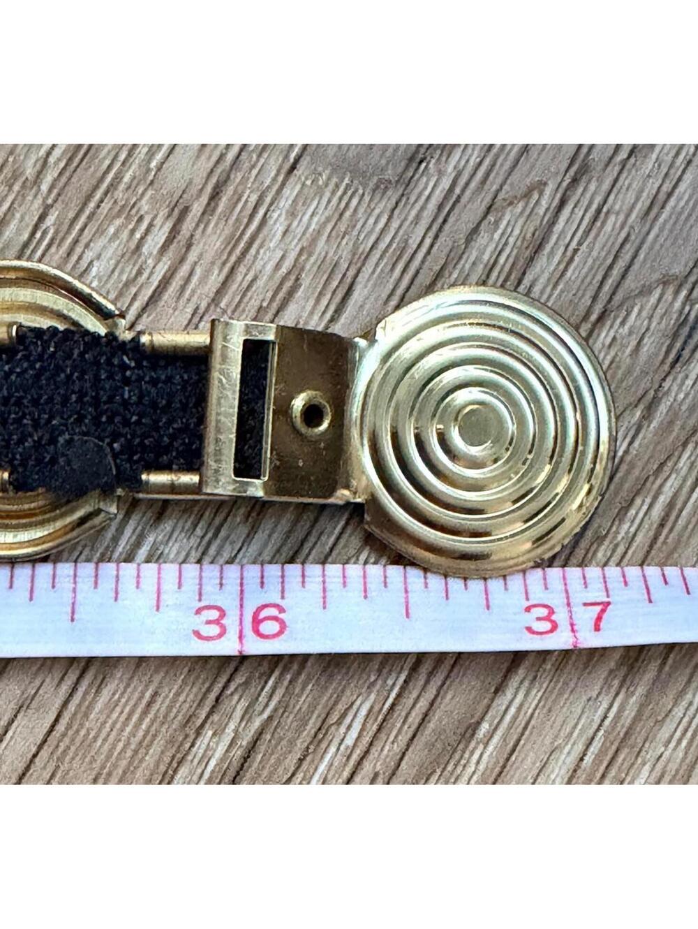 Vintage 80s/90s Gold Disc Stretch Belt Mod Disco 30"-36" - Picture 7 of 7